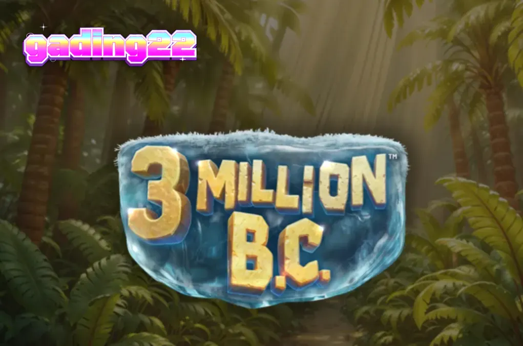 Tampilan visual slot 3 Million B.C. dengan latar belakang zaman batu dan roda jackpot.
